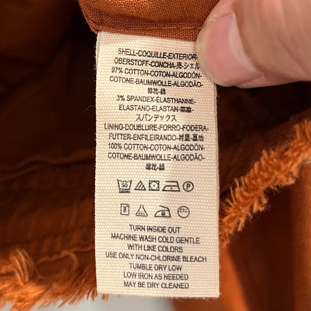 Free People‎ Burnt Orange Cropped Studded Military Jacket Sz. M - Picture 6 of 10